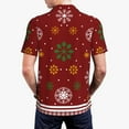thumbnail image 4 of Balery Merry Christmas Printed Men’s Short Sleeve Polo Shirt, Midweight Men's Shirt,Golf Polo shirts -Large, 4 of 9