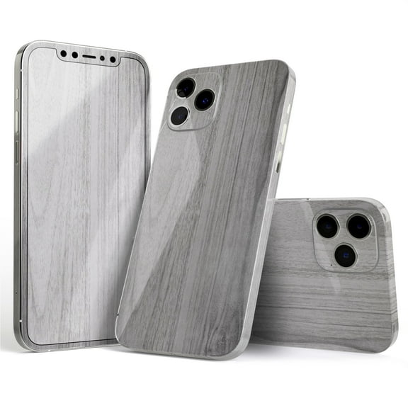 DesignSkinz Smooth Gray Wood Full-Body Skin Decal Wrap Cover for iPhone 16