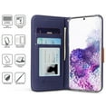 thumbnail image 2 of Case for Galaxy S20 Plus, [Navy Blue/Brown] Infolio Wallet Credit Card Slot ID Cover, View Stand [Magnetic Closure, Wrist Strap Lanyard] for Samsung Galaxy S20+, 2 of 6