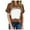 Brown, variant on YHAJDS Women's Short Sleeve Tops Round Neck Short Sleeve Loose Casual Tee