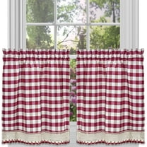 Buffalo Check Tier Pair, 58-Inch by 24-Inch, Burgundy, Set Check Achim for Shade 14Inch by Curtain of X Home Buffalo Pair Window Swaggers 58 Tier 58Inch Burgundy.., By Achim Home Furnishings