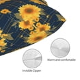 thumbnail image 3 of Kdxio Cotton Pillow Cases 16"x24" Pillowcases,Soft and Breathable Bedroom Pillow Cases-Blue Striped Sunflower A-No Pillow Core, 3 of 5