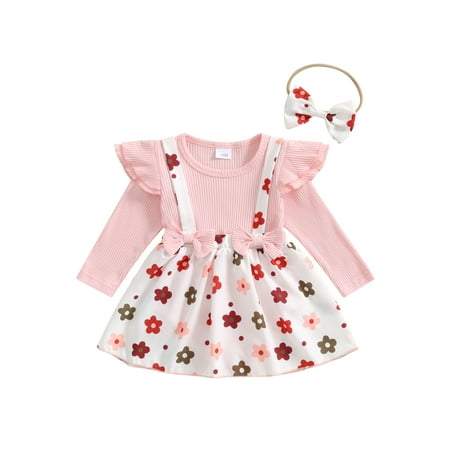 

CocMouse Baby Girls Rompers Dress Long Sleeve Bodysuits with Headband