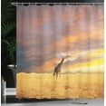 thumbnail image 4 of Ambesonne Giraffe Shower Curtain, Wildlife, 69"Wx75"L, Yellow and Peach, 4 of 5