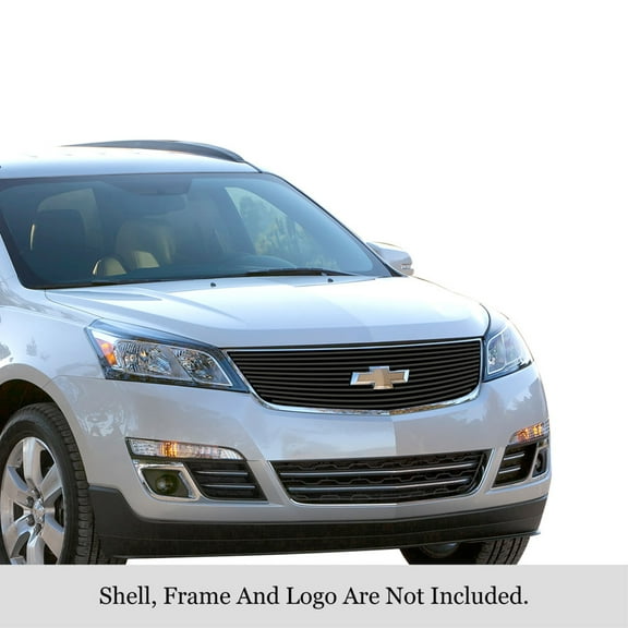 2013-2017 Chevy Traverse Logo Show Stainless Steel Black Powder Coated Finish 8X6 Horizontal Billet Black Stainless Steel Billet Grille Insert