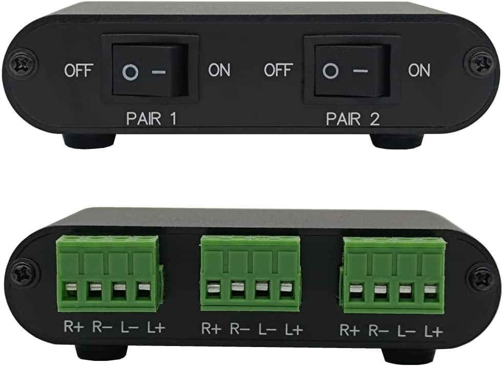 2Way Audio Stereo Speaker selector Switcher Box, Combiner Multi Zone A