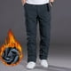 thumbnail image 1 of Pantalones largos de moda para hombre, casuales, de color sólido, con bolsillos y cremallera, cintura elástica, de poliéster., 1 of 9