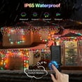 thumbnail image 4 of 678LED Christmas Lights Outdoor, 66FT 8 Modes Icicle Lights for Outside 145 Drops Waterproof Icicle String Lights Plug in Connectable Hanging Lights for Outdoor Roof Indoor House Decor,Multicolor, 4 of 7