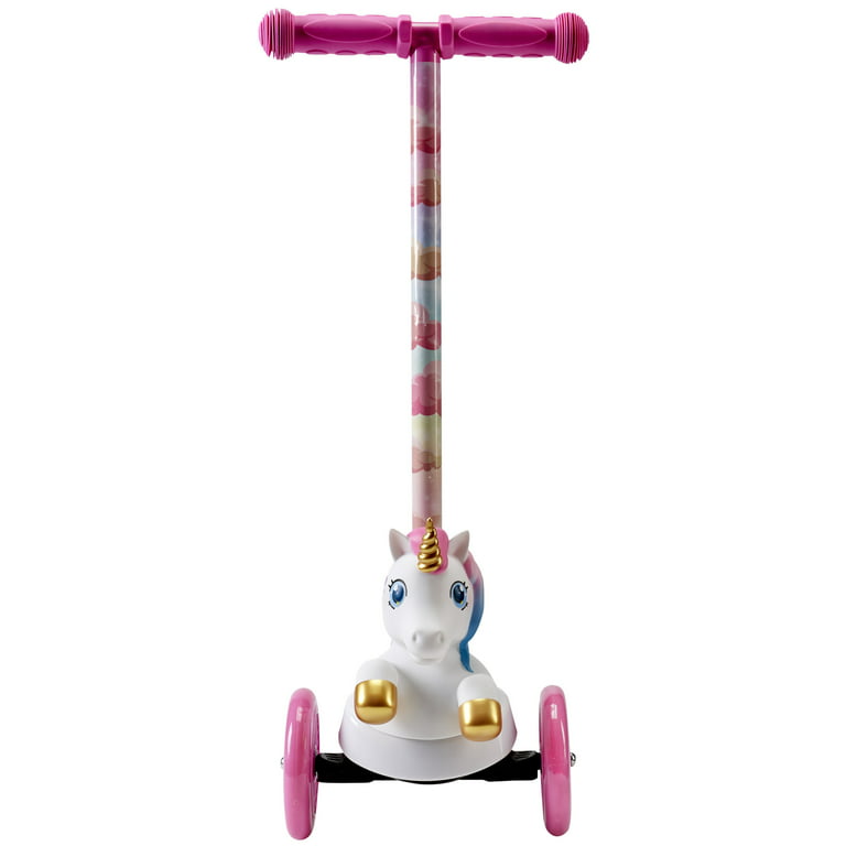 Scooter 3+ 3 Toddler with Wheels and Ages Kick Preschool Light-up Unicorn Kids Wheel for