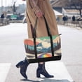 thumbnail image 4 of FORMRS Canvas Laptop Tote Bag for Women with 15.6" Computer Compartments Shoulder Handbag, Colorful Road at Night, 4 of 7