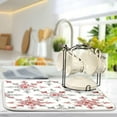 thumbnail image 5 of Christmas Dish Drying Mat for Kitchen Counter, Christmas Snowflakes White Pattern Drying Pad Absorbent Dishes Drainer Mats Trivet 16 x 18 Inch, 5 of 7