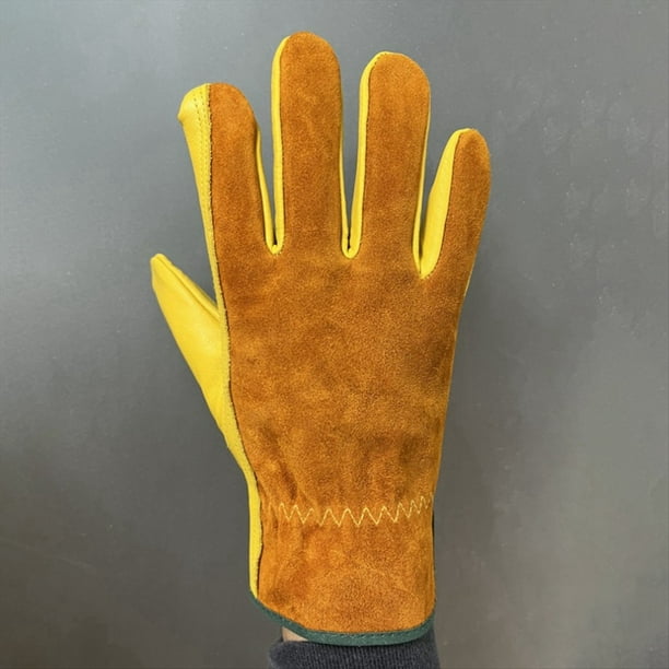 Guantes de Protección Laboral Guantes de Protección para Obras de Construcción, Transpirables, Antideslizantes y Resistentes Al Desgaste, Guantes de Soldadura de Piel de Vaca
