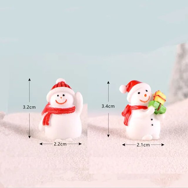 Mini muñeco de nieve amantes figura de hadas Santa Claus miniatura figuritas decoración de navidad regalos de navidad Festival DIY decoración del hogar