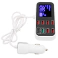 thumbnail image 6 of Car Charger Multi USB Charging Station 8 Port Fast PD QC 3.0 Type C Port Phone Hub with LCD Display, 6 of 8