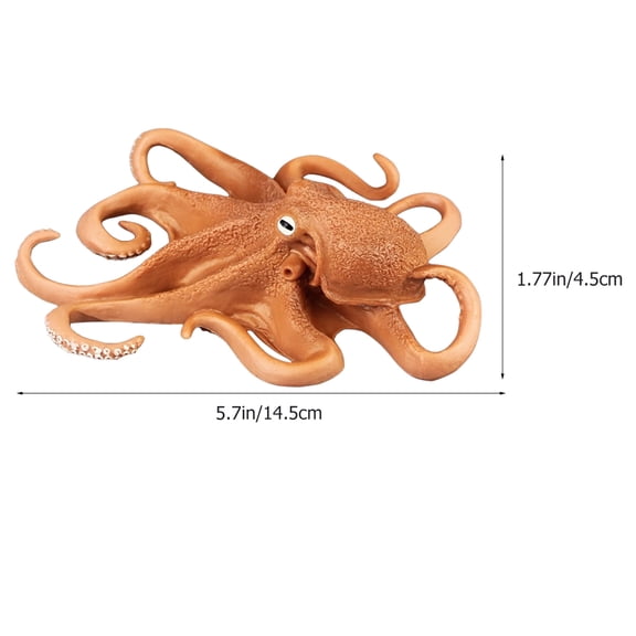 KALLORY Brown Octopus Resin Figurine Set, Unique Ocean Animal Sculpture for Home Decor and Coastal Style Accents