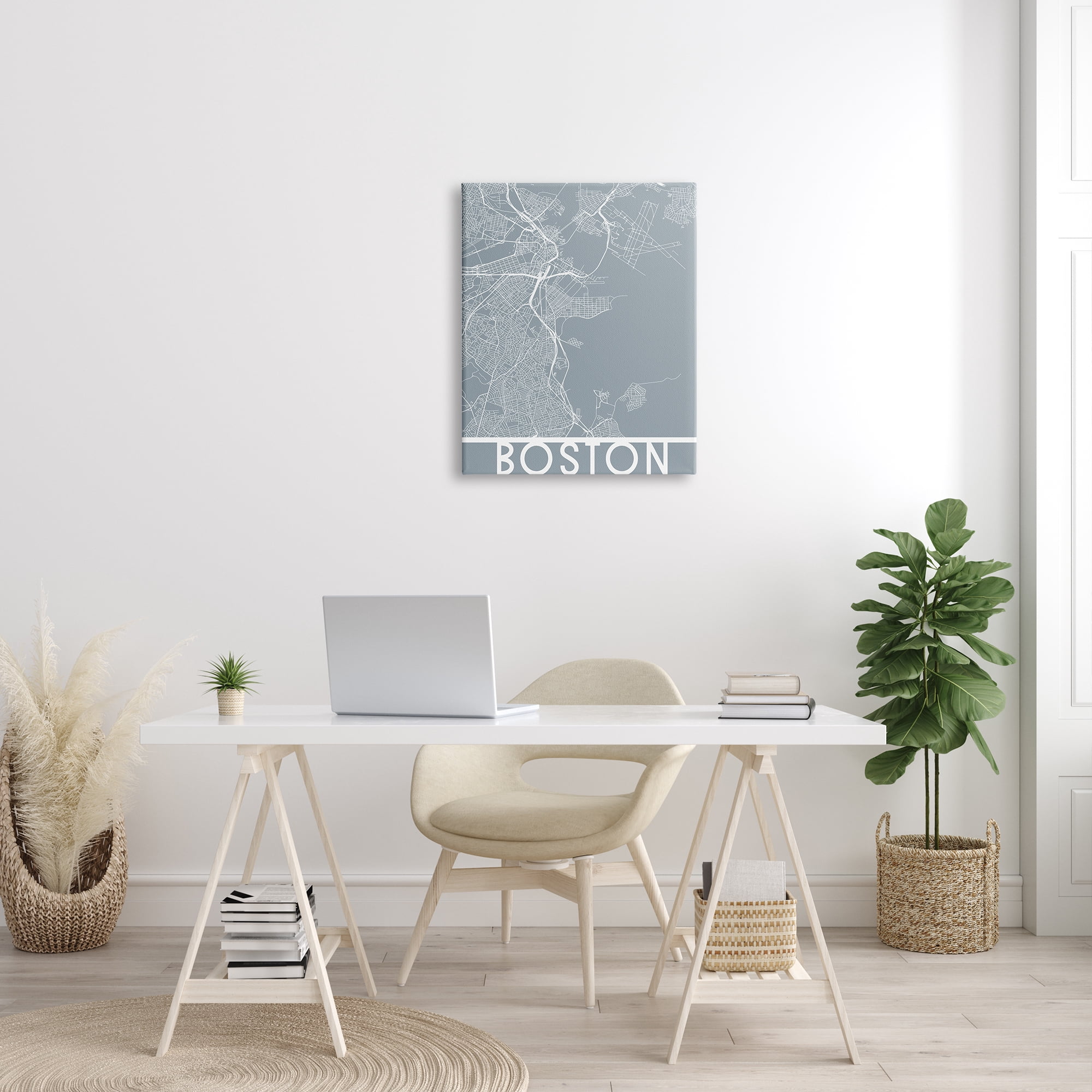 Stupell Industries Boston City Street Outline Urban Massachusetts Transportation Grid, 24 x 30, Design by Daphne Polselli
