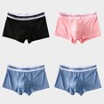 thumbnail image 1 of Summer Men Boxers Ice Silk Seamless Panties Ultra-thin Gradient Color Underpants Breathable 4 PCS Set Slip Silk Panties Men 6 M, 1 of 6