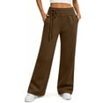 thumbnail image 7 of KIHOUT Women Wide Leg Sweatpants High Waisted Baggy Straight Leg Pants with Pockets Elastic Waist Drawstring Casual Lounge Joggers Solid Color Long Pants for Women Winter, 7 of 7