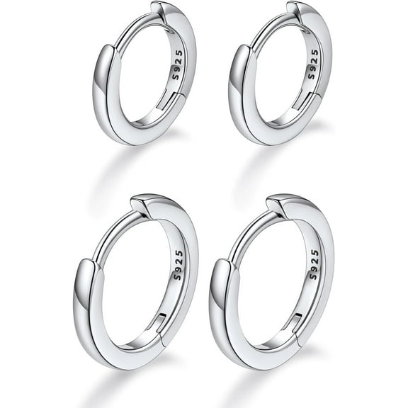 Leander Sterling Silver Hoop Earrings for Women, Hypoallergenic Huggie Hoop Earrings Lightweight Small Cartilage Earrings Hoop Earring Dainty Everyday Earrings 6/8/10/12/14/15/16/18/20mm