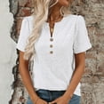 thumbnail image 3 of Scyoekwg Short Sleeve Shirts for Women Loose Trendy Womens Going Out Outfits Ladies Blouses Dressy Casual Womens Summer Fashion Short Sleeve Tops Comfy Clothes, 3 of 6