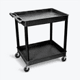 thumbnail image 2 of Luxor TC11 400 lbs. Capacity 2 Shelf Plastic Utility Cart - Black, 2 of 2