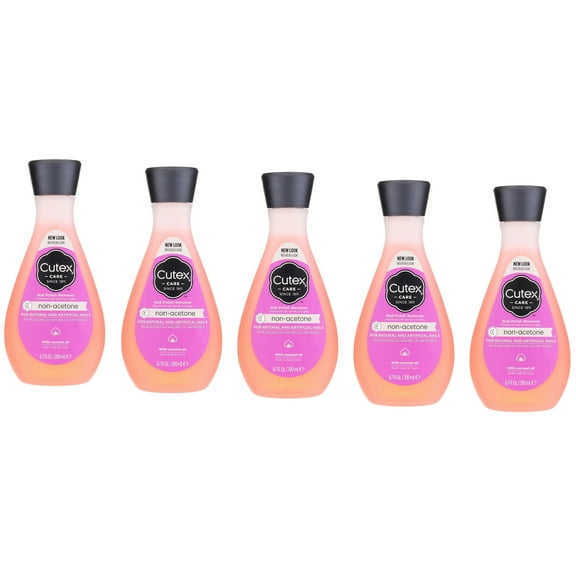Cutex Care Non-Acetone Nail Polish Remover With Coconut Oil, 6.7 Fl. Oz. - Pack of 5