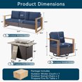 thumbnail image 7 of Unnifurnzi 4 Pieces Patio Furniture Set with Fire Pit-All Weather Wicker Outdoor Swivel Chair with Outdoor Couch Outdoor Furniture for Garden Backyard Balcony Poolside-Brown/Blue, 7 of 7