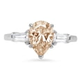 thumbnail image 7 of Three-Stone Engagement Ring for Women - 2.5ct Simulated Champagne Diamond in 14K White Gold Promise Ring, 7 of 7