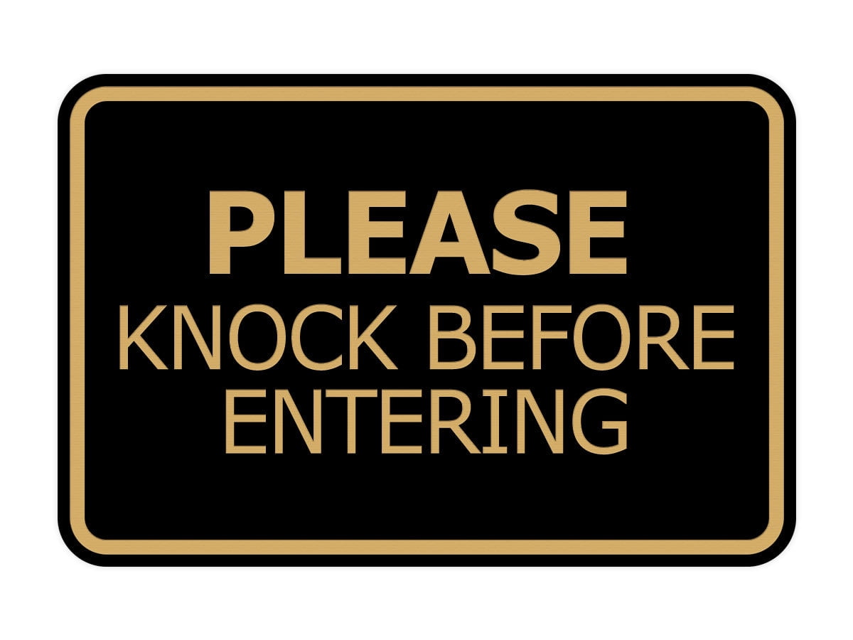 Signs ByLITA Classic Framed Please Knock Before Entering Sign (Black ...