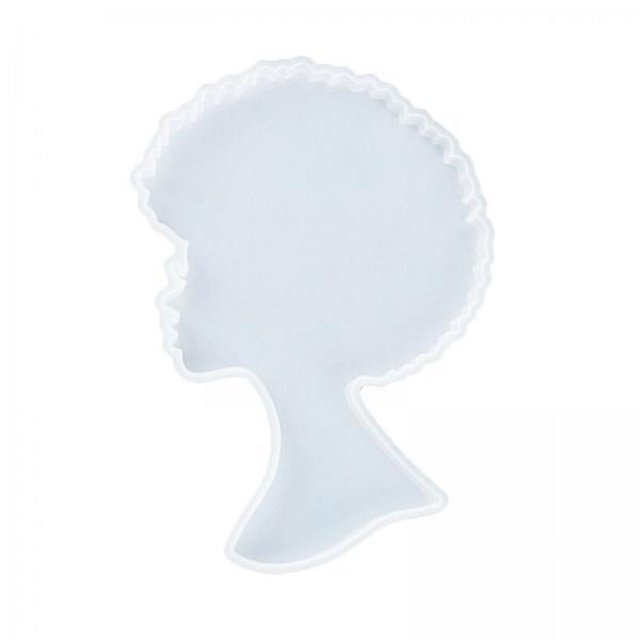 2x Molde de Resina de Silicona Afro Femenino para Posavasos DIY Bandeja de ágata DIY 2 piezas