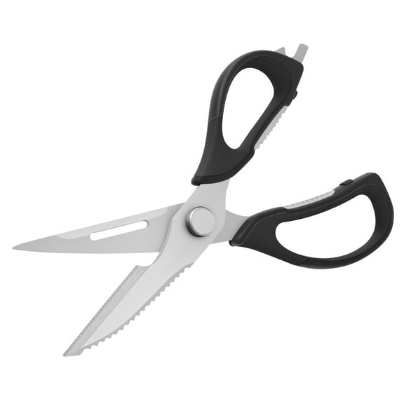Kitchen Scissors All Purpose Kitchen Shears Come Apart,Stainless Steel Utility Scissors with Comfort Grip,Heavy Duty Poultry Shears for Chicken,Meat,Fish,Dishwash Safe (BLACK)