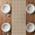 thumbnail image 5 of Brown Plaid Table Runner Gingham Checked Minimalist Modern Tablerunners 13 x 90 Inch, Table Decorations Tabletop Scarf for Summer Gathering Holiday Farmhouse Kitchen Dining Decor, 5 of 8