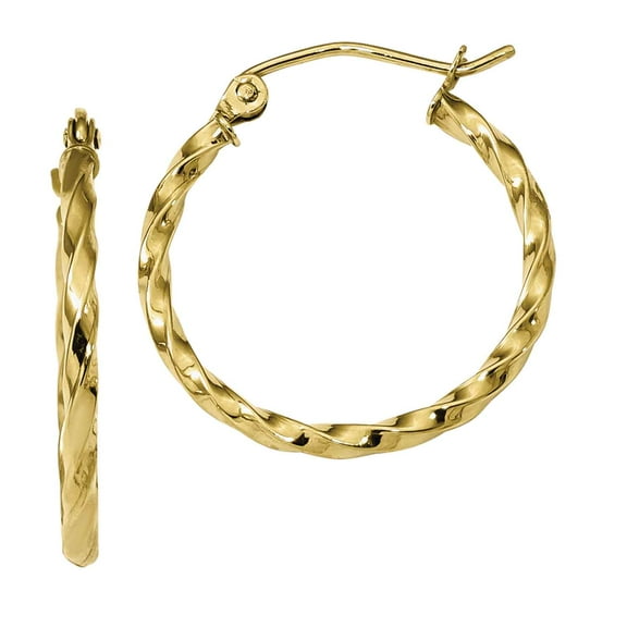 Primal Gold 10 Karat Yellow Gold Twist Hoop Earring
