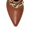 thumbnail image 4 of Vince Camuto Gethel Warm Caramel Tan Leather Pointed Toe Chain Block Heel Bootie (Warm Caramel, 8.5), 4 of 4