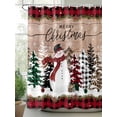 thumbnail image 2 of Christmas Shower Curtain Set, Waterproof Shower Curtains for Bathroom, Vintage Red Plaid Tree Xmas Snowman Washable Fabric Cloth Bath Curtain for Bathtub Decoration with Hooks 72x78 Inches, 2 of 6
