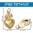 thumbnail image 2 of BEEFLYING 10pcs Sacred Heart Brass Pendants Charm Golden Heart Shape Charm with Jump Rings for Jewelry Necklace Bracelet Earring Making Golden, 2 of 7