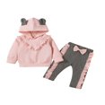 thumbnail image 1 of Baby Girls 2Pcs Fall Long Sleeve Ruffle Hoodie and Pants Outfits, 1 of 9