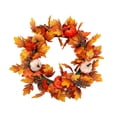 thumbnail image 3 of Euahivb Fall Wreath, Artificial Autumn Maple Leaf Wreath with Pumpkins and Berries for Front Door Wall and Fireplace Decor, Thanksgiving Decoration, 3 of 7