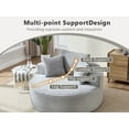 thumbnail image 4 of 55'' Oversized Upholstered Sofa Bed, Round Chaise Lounge Chair Indoor, Fluffy Plush Chaise Lounge with 3 Pillows, Modern Velvet Cloud Couch with Deep Seat, for Living Room Apartment, Grey, 4 of 8