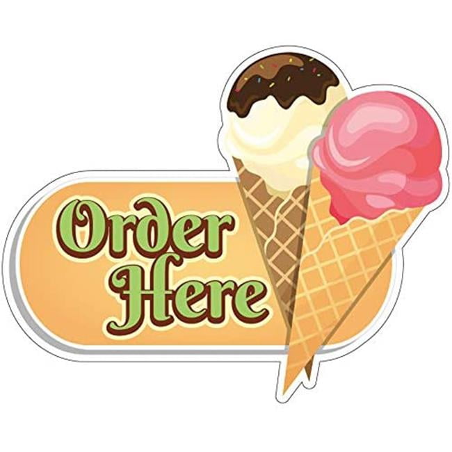Ice Cream Decal 24" Cones Cart Stand Concession Food Truck Restaurant Vinyl Sign 