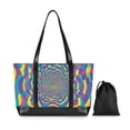 thumbnail image 7 of FORMRS Canvas Laptop Tote Bag for Women with 15.6" Computer Compartments Shoulder Handbag, Psychedelic Pattern, 7 of 7