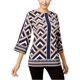 thumbnail image 2 of Blusa de punto JM Collection con diseño decorativo para mujer multicolor extragrande, 2 of 2