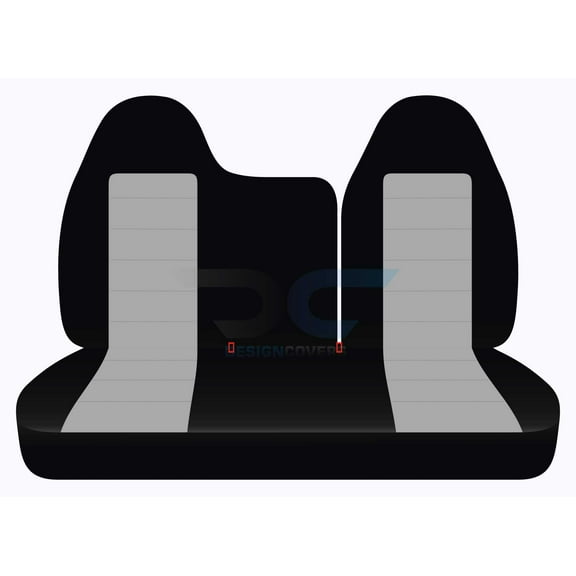 Designcovers Fits Ford F-150 F-250 Velour Seat Covers 40/60 Front Bench No Armrest Black & Silver