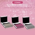 thumbnail image 5 of 3Pcs Business Card Holder, Business Card Case with Bling Rhinestones, Metal Slim Name Card Pocket for Men or Women, PU Leather Card Holder Wallet with Magnetic Closure (Set B), 5 of 8