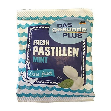 25g Bag (German Fresh Pastillen Sugar Free Mint Cough Suppressant Lozenges, 25g - .88oz (apr. 23 pieces)