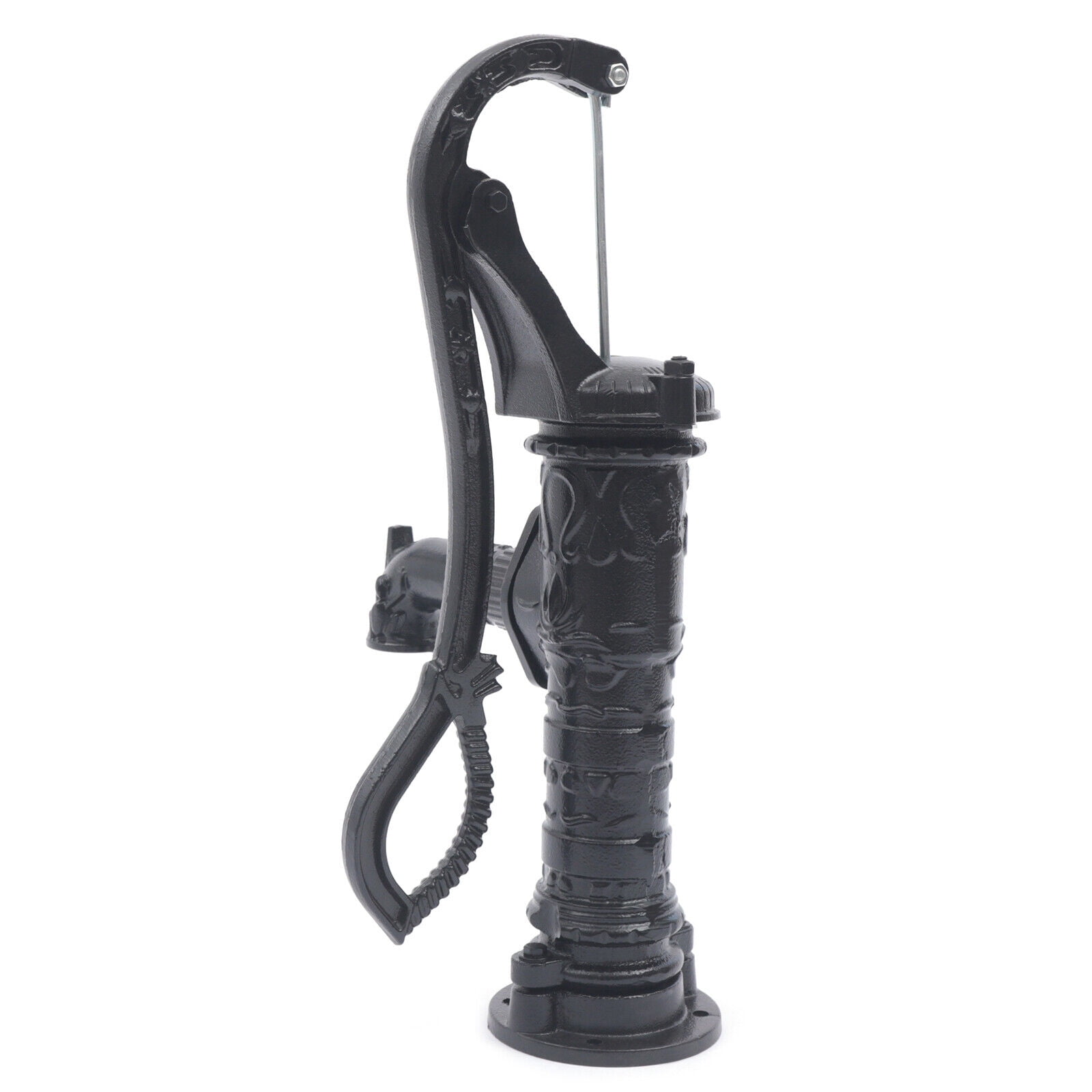 Cast Iron Vintage Pitcher Pump with Extended Spout & Floral Design – Durable Hand Water Pump for Garden, Park & Outdoor Use, Rust-Resistant Black Finish