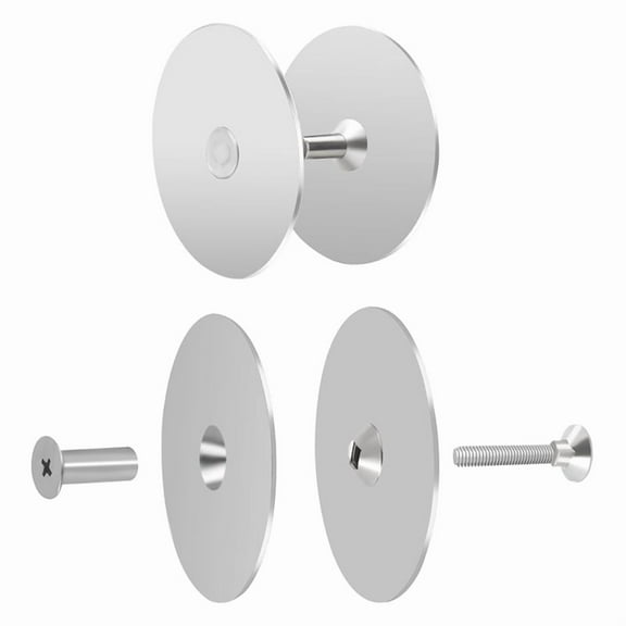 2 Set Door Hole Cover Plate,2-5/8 Inch Diameter Round Deadbolt Plate,Door Knob Plate Silver
