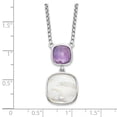 thumbnail image 4 of Finest Gold Sterling Silver Rhodium-Plated 3.68 mm Amethyst Mop with 2 in. Extension 16 in. Necklace, 4 of 4