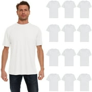 BILLIONHATS Wholesale Bulk 12 Pack Men's Cotton T-Shirt Tees, Big & Tall Plus Size Short Sleeve Lightweight T-Shirts, Size Small