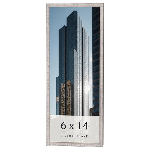 6x14 Frame White Real Wood Picture Frame Width 0.75 inches | Interior Frame Depth 0.5 inches |